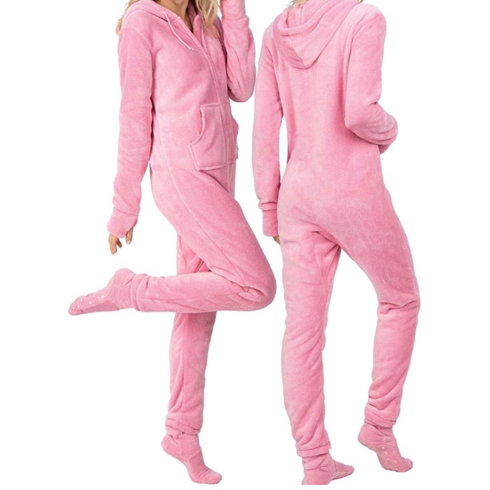 Cozy Pink Women's Hooded Onesie